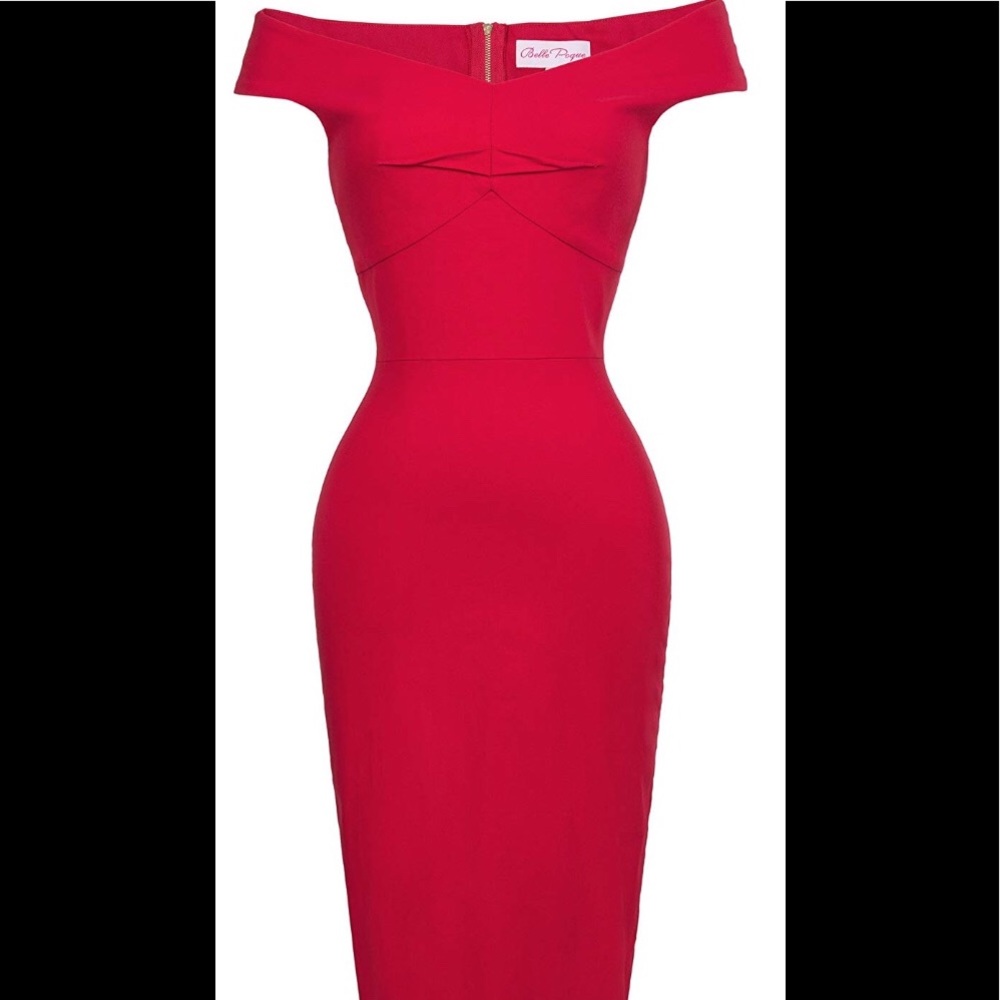 Belle Poque Off Shoulder 1950s Vintage style Dress